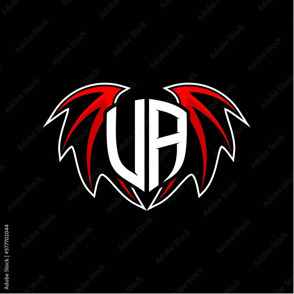 letter U A initial vector logo template with a minimalist dragon wing style letter U A initial vector logo template with a minimalist dragon wing style