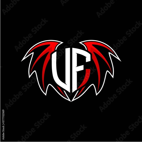 Free Download letter U F initial vector logo template with a minimalist dragon wing style - GFXLoad