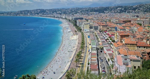 Wallpaper Mural Timelapse Aerial View Of The City Of Nice, The Beach, The Mediterranean Sea And The Promenade Des Anglais. French Riviera, France, Europe - DCi 4K Resolution
 Torontodigital.ca