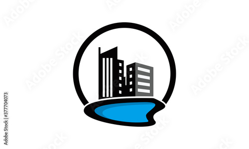 skyscraper residence vector logo