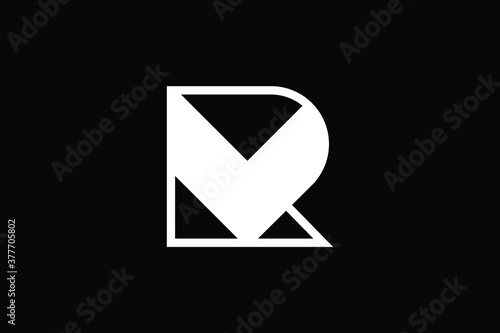 Minimal Innovative Initial RM logo and MR logo. Letter R MR RM creative elegant Monogram. Premium Business logo icon. White color on black background