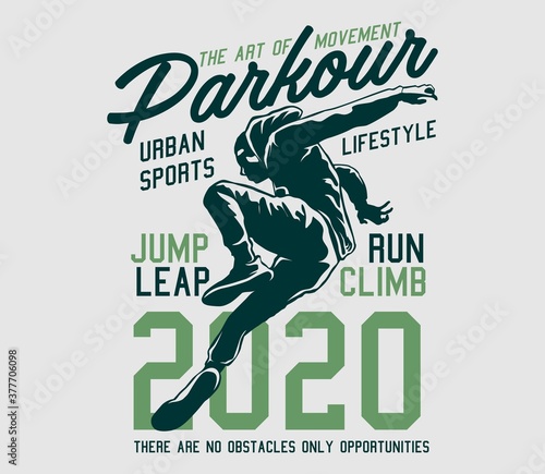 Parkour graphic illustration