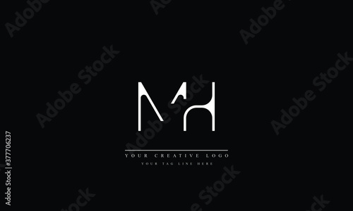 MH ,HM ,M ,H ,Letter Logo Design with Creative Modern Trendy Typography