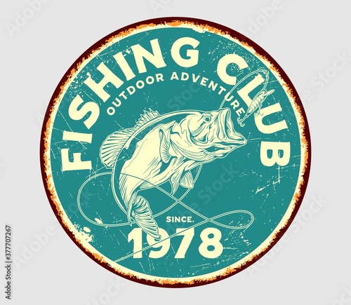 Fishing Club Retro vintage sign