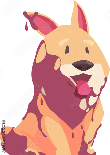 hilarious naughty cartoon doggie corgi doing pranks and playing