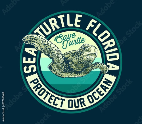 Save Turtle graphic illustration