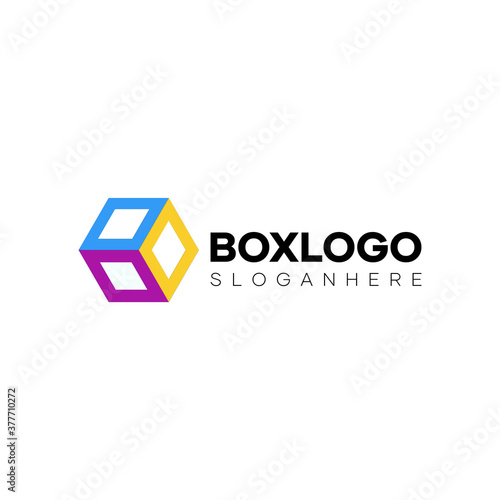 Abstract cube box logo. logo with a box or cube shape. Logo design material. logo design material with abstract shapes. modern, minimal and trendy logo concept. vector