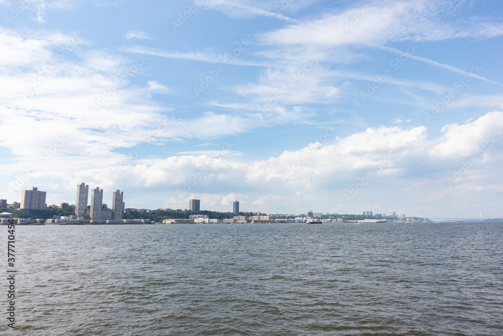 Hudson River and New Jersey Skyline seen from the Upper West Side of New York City