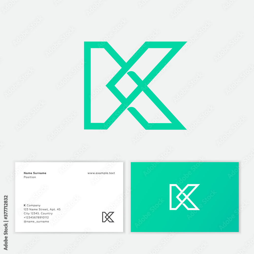 K letter. K logo. Premium monogram consist of intertwined lines. Logo can be used for business, clothes, sport and technology. K letter. K logo. Premium monogram consist of intertwined lines. Logo can be used for business, clothes, sport and technology.
