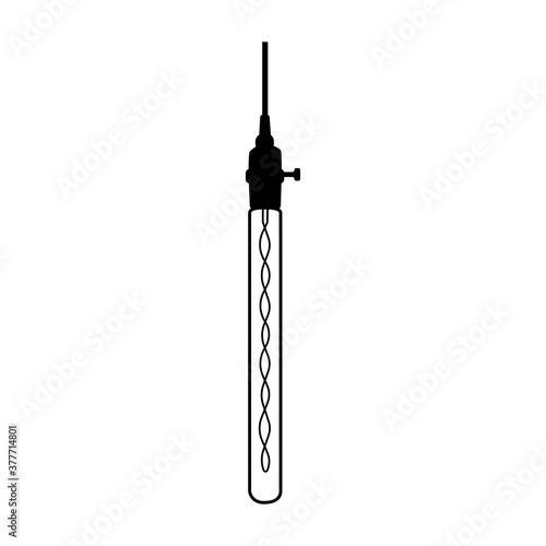 Hand drawn vector geometric loft lamp. light bulb lamp in modern sketch for collection. Line style vector