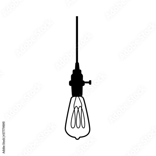 Hand drawn vector geometric loft lamp. light bulb lamp in modern sketch for collection. Line style vector