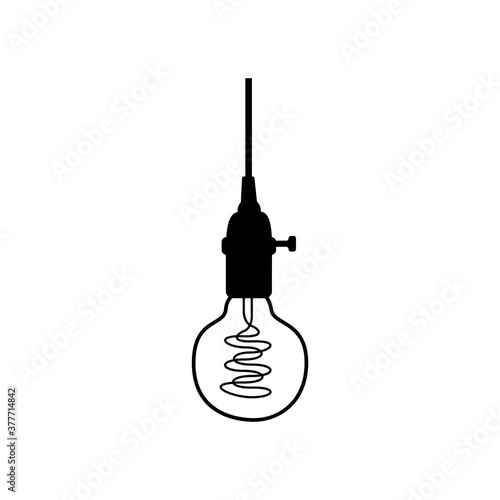 Hand drawn vector geometric loft lamp. light bulb lamp in modern sketch for collection. Line style vector