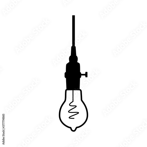 Hand drawn vector geometric loft lamp. light bulb lamp in modern sketch for collection. Line style vector