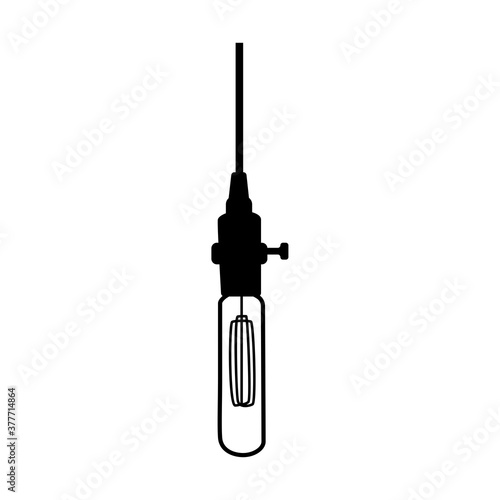 Hand drawn vector geometric loft lamp. light bulb lamp in modern sketch for collection. Line style vector