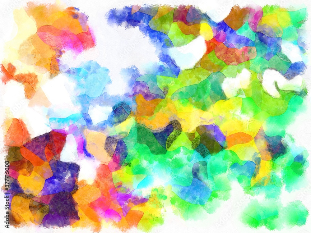 Illustration style background image Abstract patterns in various colors Watercolor painted pattern.
