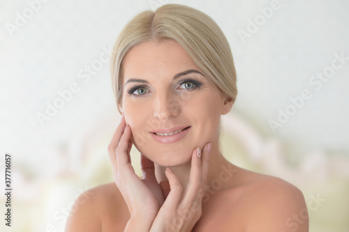 Close up portrait of beautiful young woman