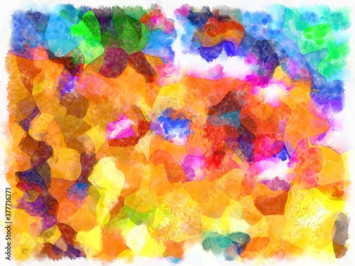 Illustration style background image Abstract patterns in various colors Watercolor painted pattern.