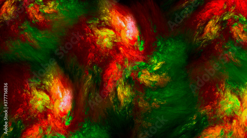 Fototapeta Naklejka Na Ścianę i Meble -  Abstract beautiful fantastic space green and red background. Used for design and creativity, for screensavers.