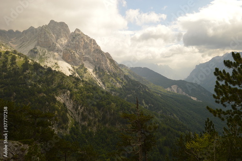 Stunning mountain landscape in the Valbona Valley in Albania