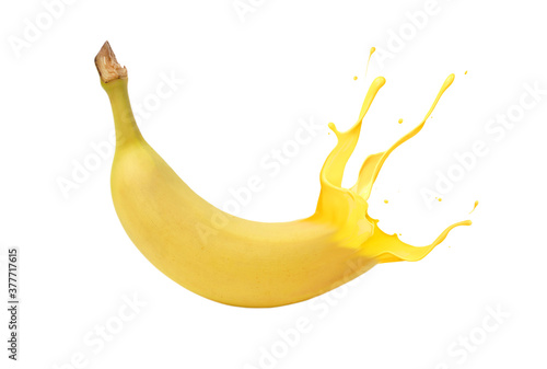 banana splash isolated on white 