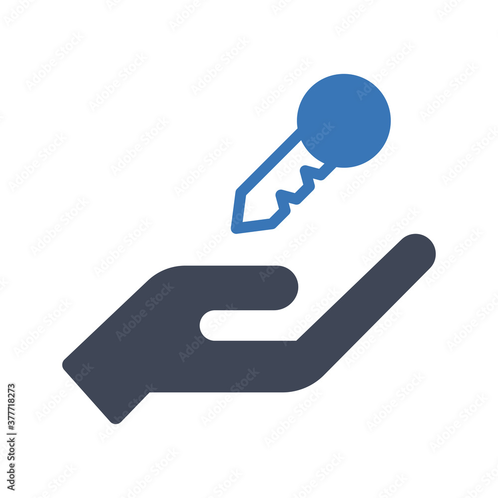 Key to success flat vector icon Key to success flat vector icon