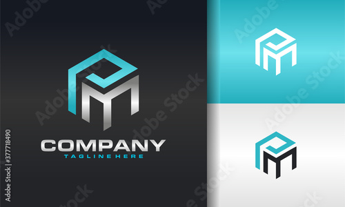 monogram letter PM logo