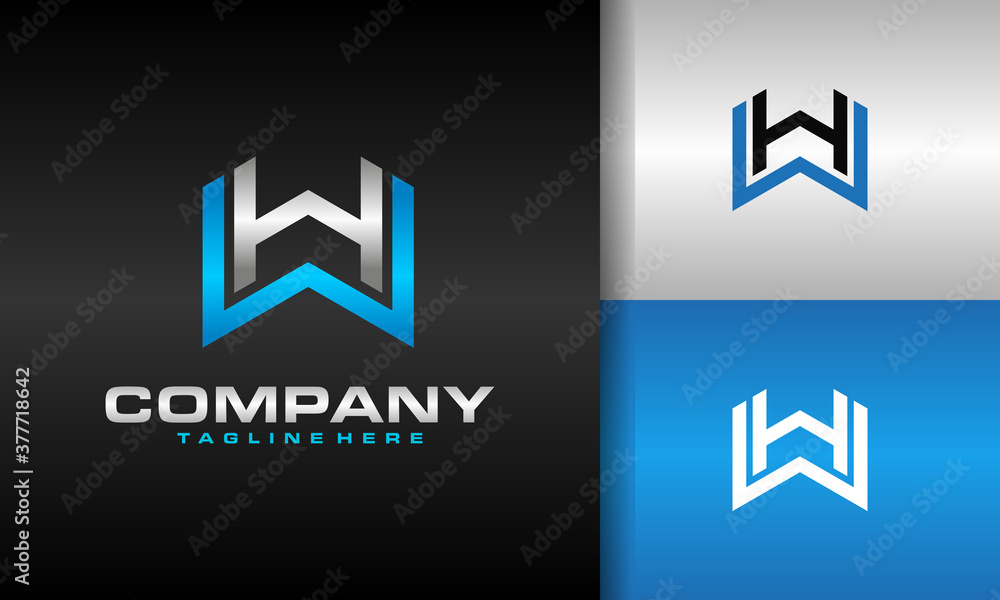 monogram letter HW logo monogram letter HW logo