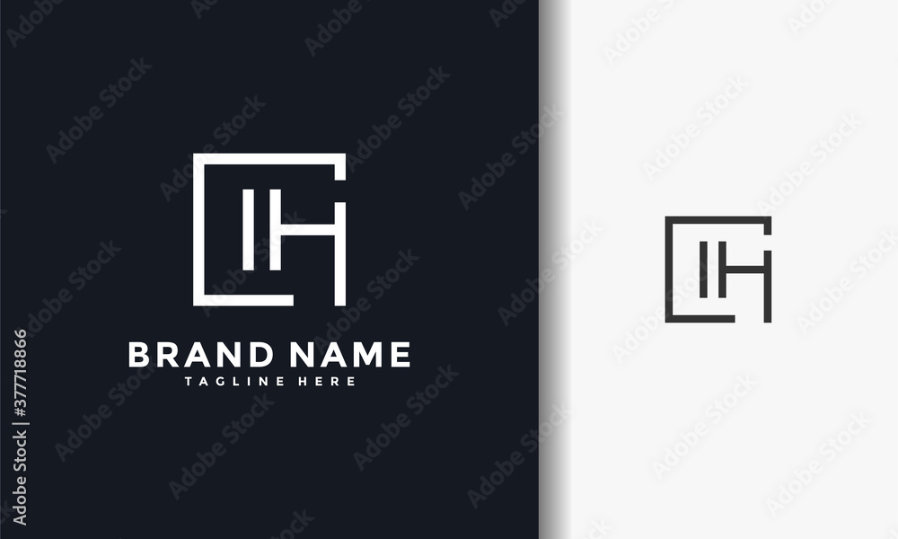 monogram letter HI logo monogram letter HI logo