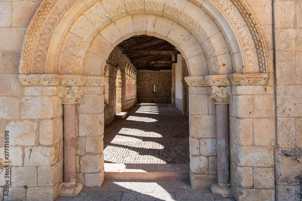 Obraz premium Church of Duratón de Nuestra Señora de la Asunción in the province of Segovia, 12th century (Spain)