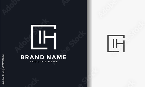 monogram letter HI logo
