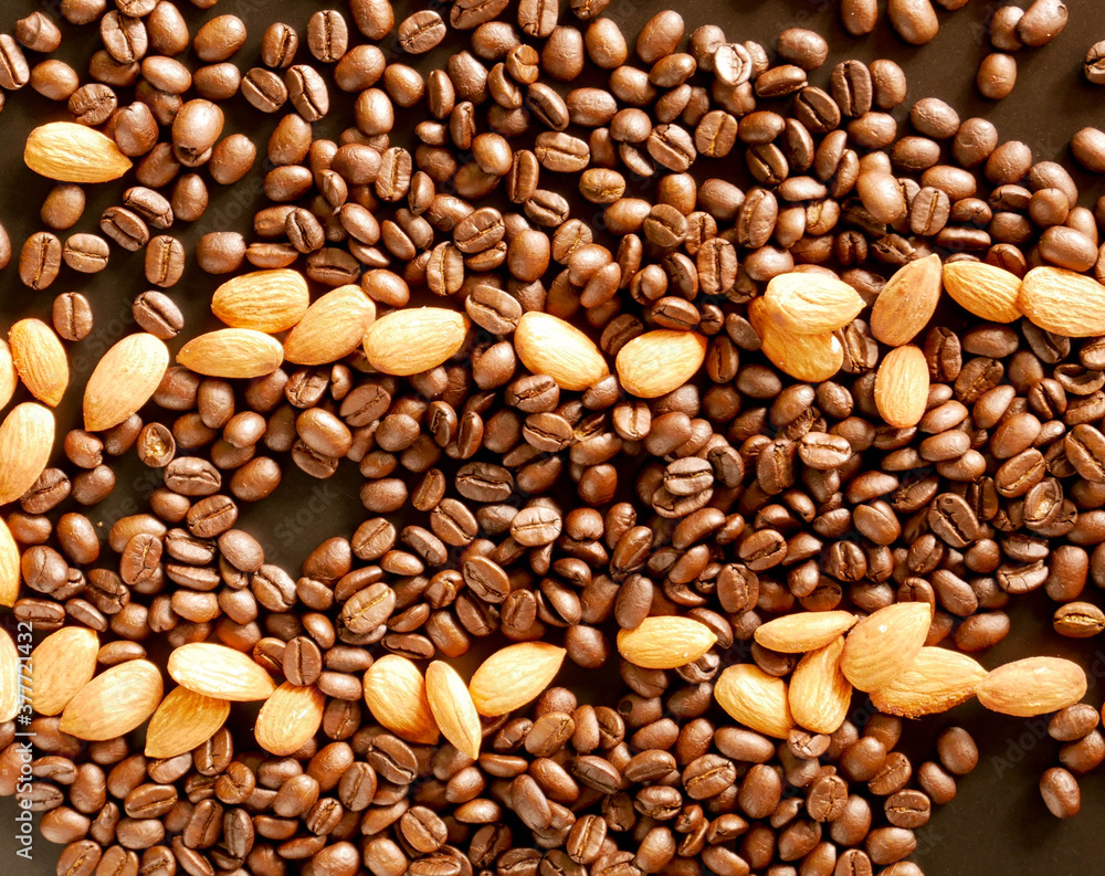Fototapeta premium mixed almond and coffee background