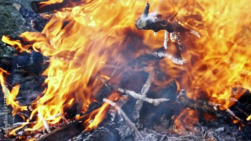 Wooden Fire Burning like Hell  photo