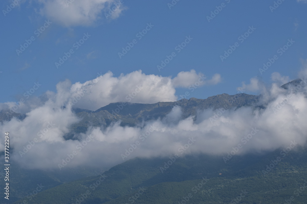 clouds over the mountains