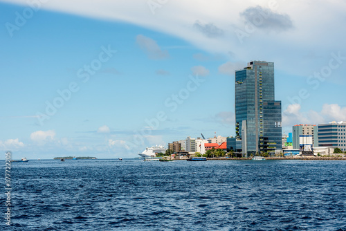 View of the city of Male  the capital of the Maldives located on an island in the Indian ocean