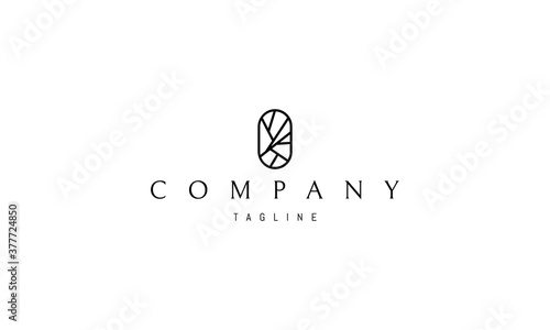 Vector logo on which an abstract image of broken glass in a linear style.