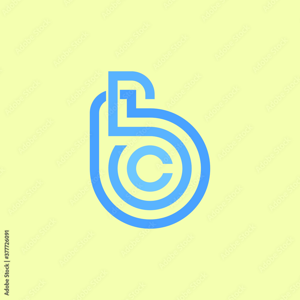 BCS logo. initial letter in line design BCS logo. initial letter in line design