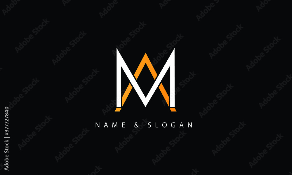 Letter M AM MA MM Monogram Logo Design vector