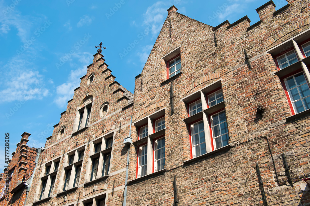 Historic centre of Bruges, Houses, Belgium, Unesco World Heritage Site.