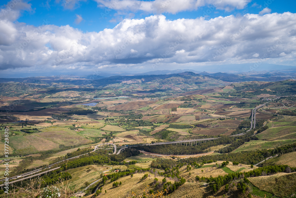 Fototapeta premium Lombardia Castle in the city of Enna in Sicily, Italy