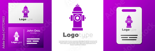 Logotype Fire hydrant icon isolated on white background. Logo design template element. Vector.