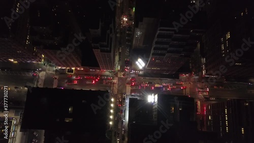 emergency lights flashing from aerial perspective