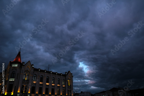 Stormy clouds above the Zhytomyr city, Ukraine. photo