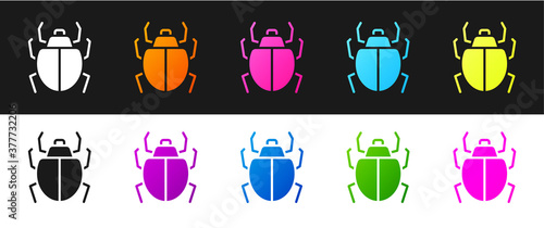 Set Mite icon isolated on black and white background. Vector.