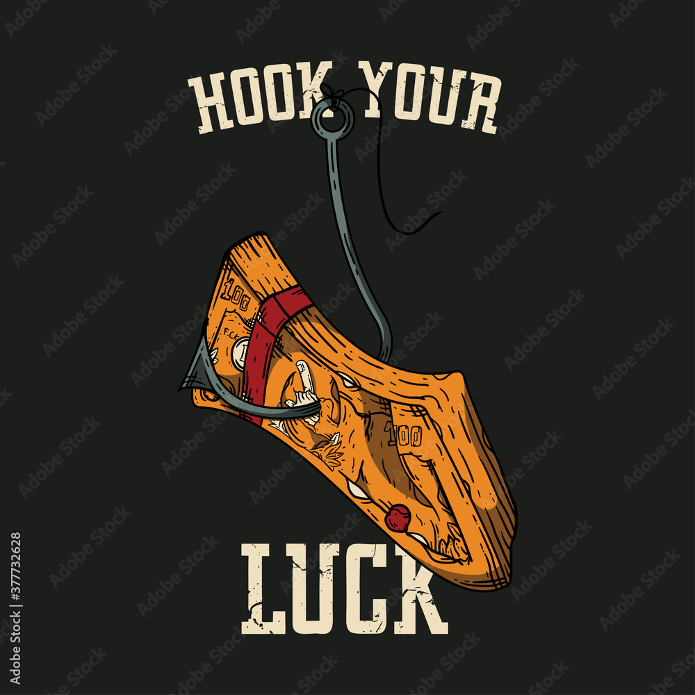 Obraz premium Vintage Illustration Vector Design Hook and Money