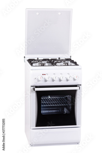 White free standing cooker  isolated on a white background