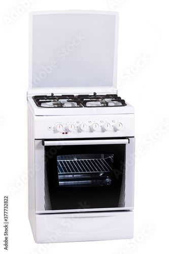 White free standing cooker, isolated on a white background