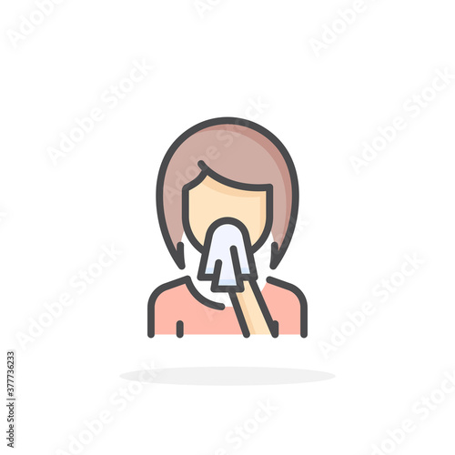 Runny nose icon in filled outline style.