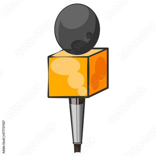 Microphone isolated vector illustration. Sound recording. Podcast recording. Professional sound recording equipment. 