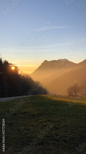 sunrise in the mountains