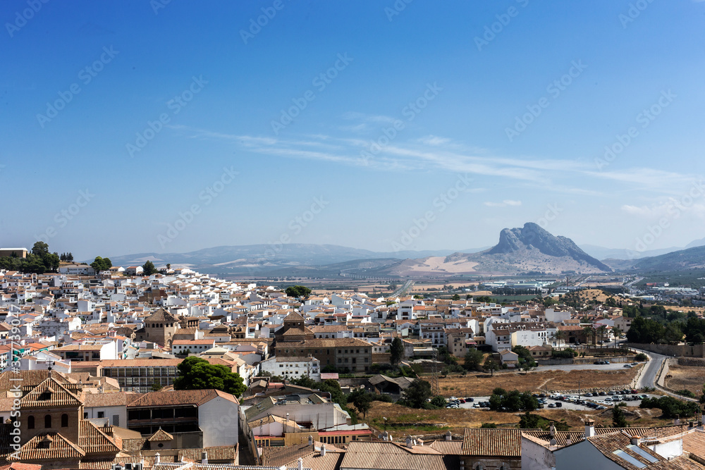 Traditional white Andalusian villages. Antequera. Malaga